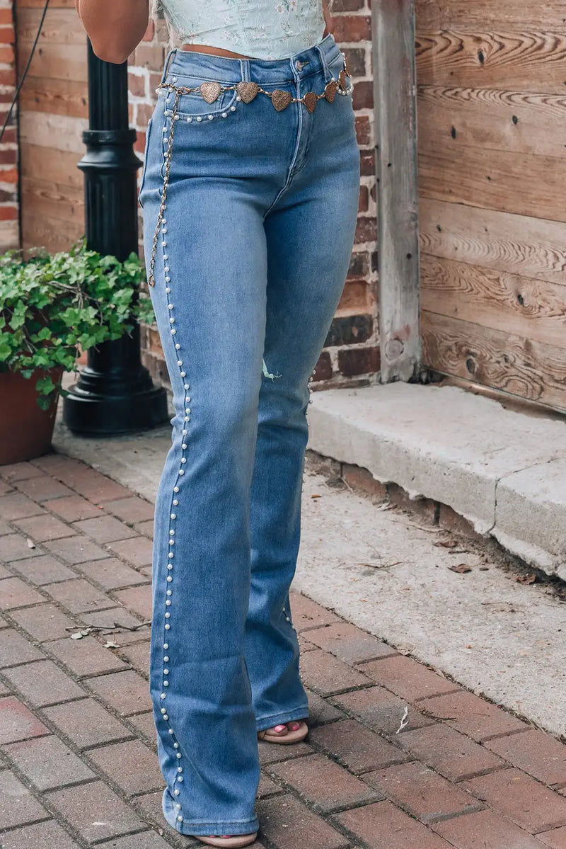 Dusk Blue Pearl Bootcut Jeans
