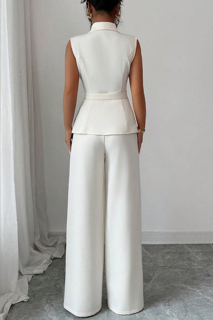 Asymmetric Two Piece Vest Pants Set