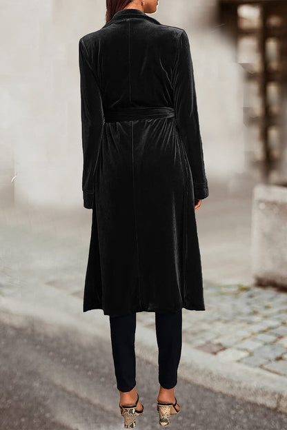 British Style Pocket Turn-back Collar Outerwear
