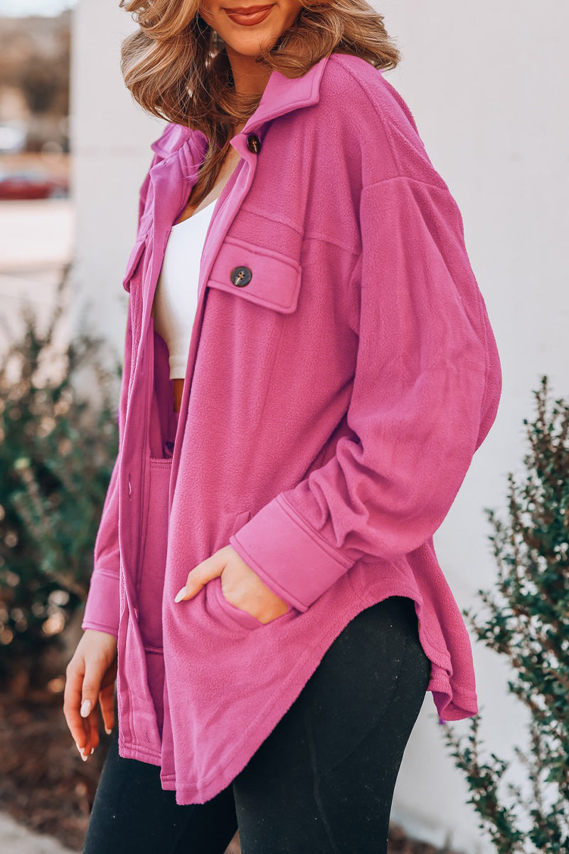 Pocket Turndown Collar Tops(9 Colors)