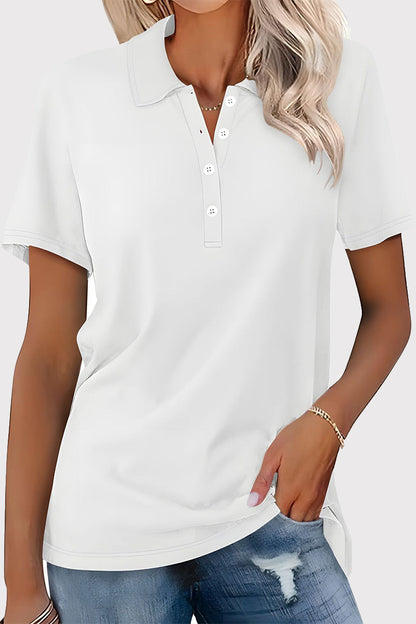 Simplicity Buckle Turndown Collar T-shirts