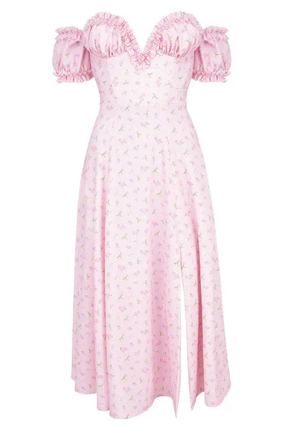 Ruffle Off-shoulder Midi Dress