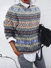 JO | Geometric patterned sweater in vintage style