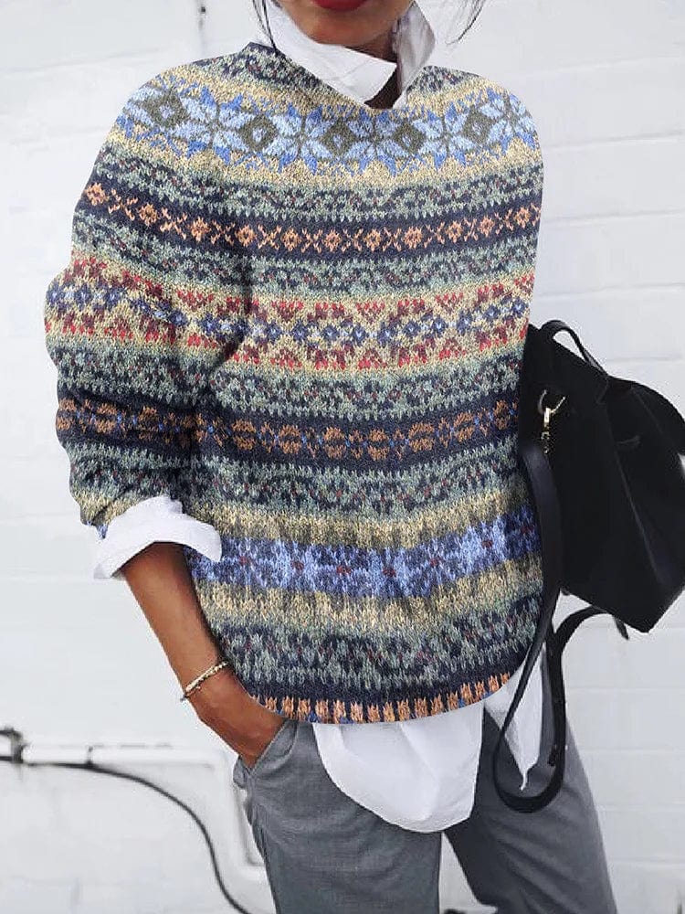 JO | Geometric patterned sweater in vintage style