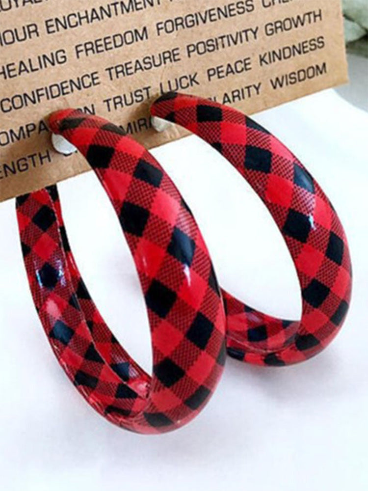 Leather Check Earrings artswardrobe
