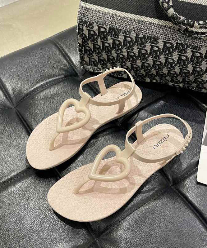 Summer Khaki Heart Shaped Flip Flops Sandals Ag1023