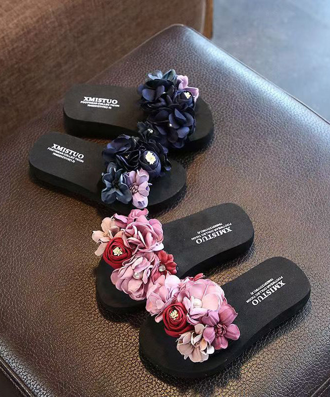 Pink Splicing Slide Sandals Peep Toe Ag1003