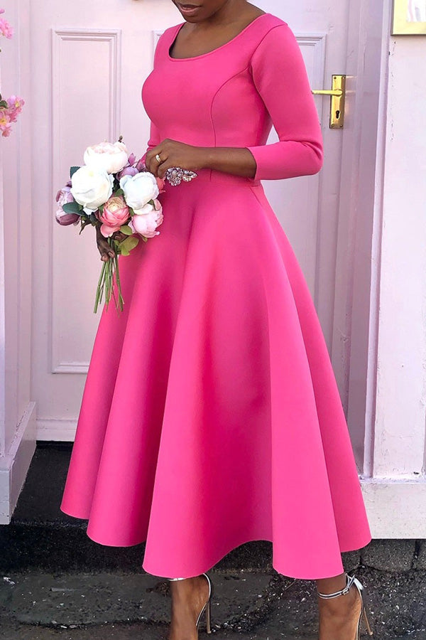 Color Large Swing Skirt Temperament Evening Dress