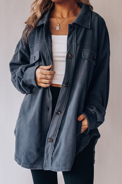 Pocket Turndown Collar Tops(9 Colors)