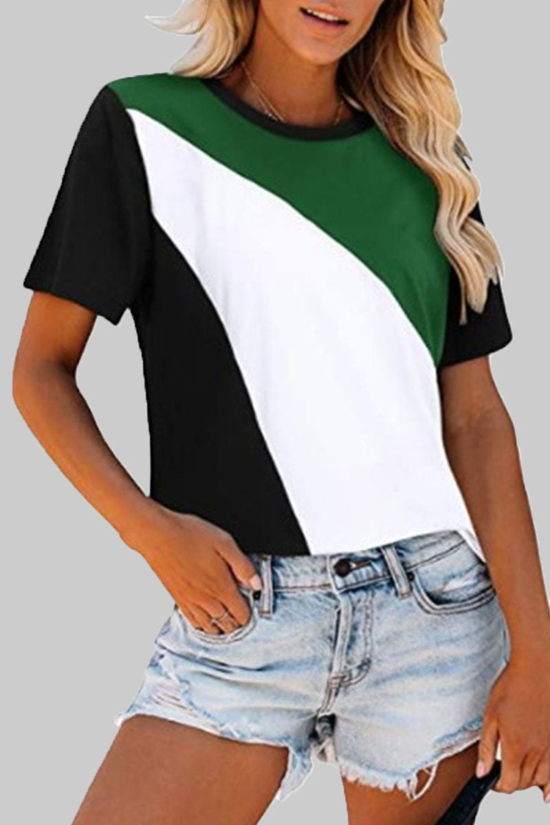 Split Joint O Neck T-shirts