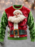 Comstylish Strong Santa Pattern Men's Flannel Sweatshirt