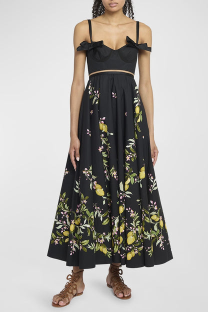 Sweetheart Neckline Bow Slip Midi Dress