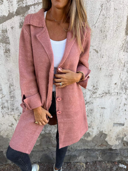Lapel Single-breasted Long Coat