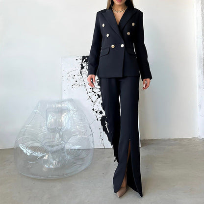 Clothing Spring Autumn Long Sleeve Suit Business Work Pant Two-piece Set