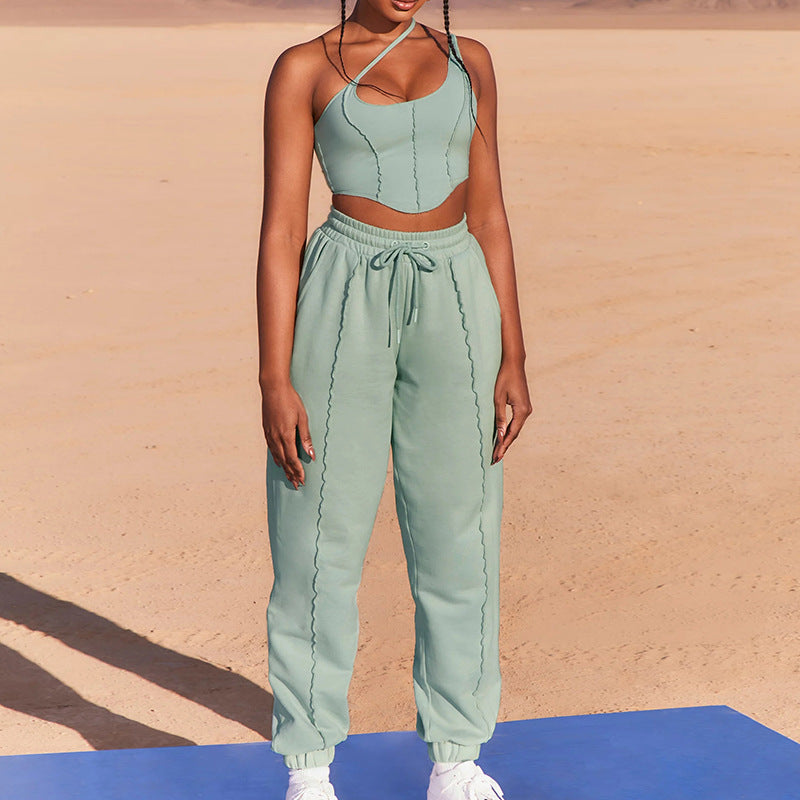 Clothing Color Sling Pants Two Piece Suit