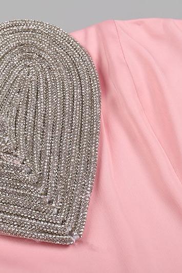 Claire Diamante Heart Strapless Maxi Dress