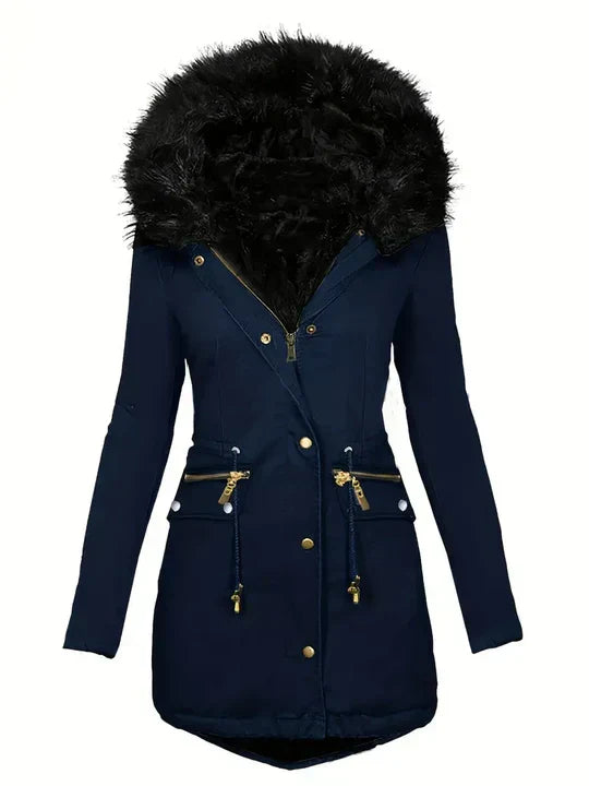 JO | Parka jacket with faux fur hood and drawstring