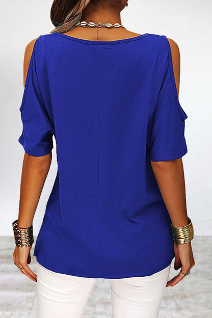 Simplicity Asymmetrical O Neck T-shirts(6 Colors)