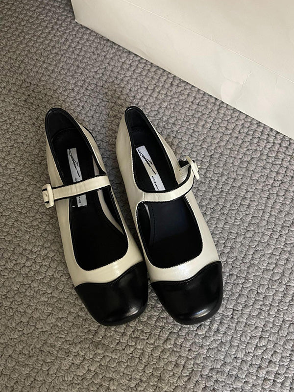 Round Cut Round-toe Split-joint Mary Janes