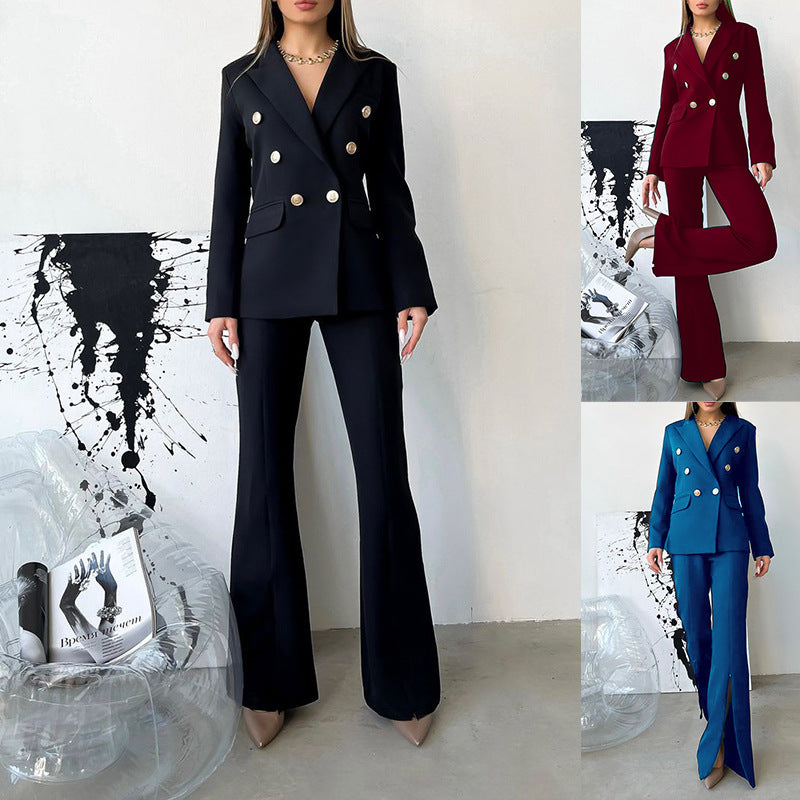 Clothing Spring Autumn Long Sleeve Suit Business Work Pant Two-piece Set