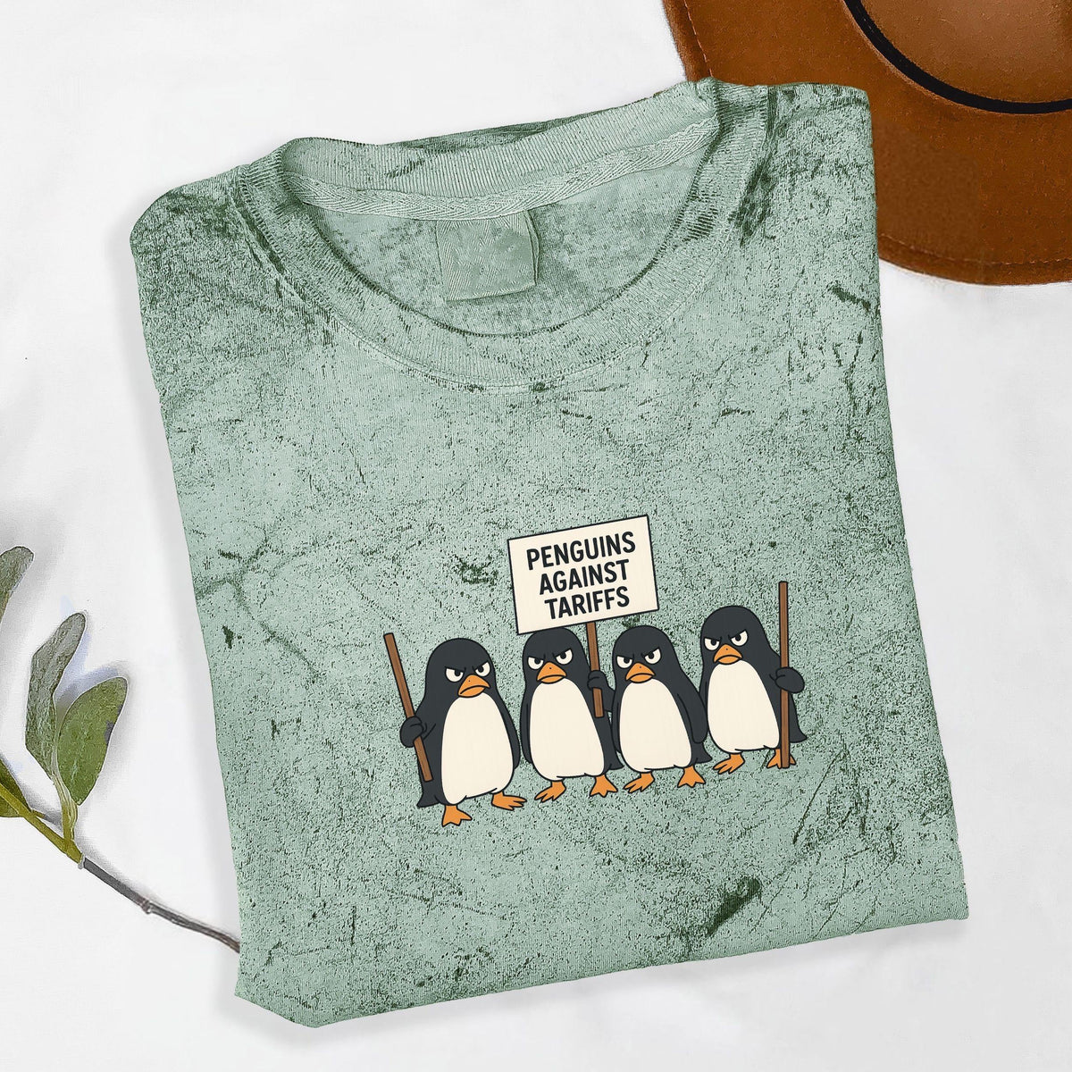 Comstylish Penguin Against Tariffs Fdt Short Sleeve T-shirt