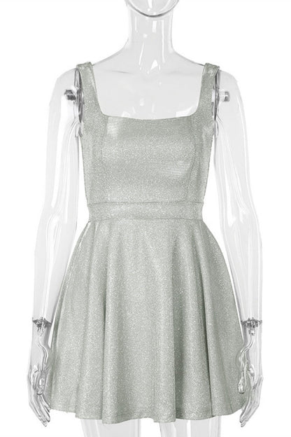 Color Backless U Neck Vest Dresses