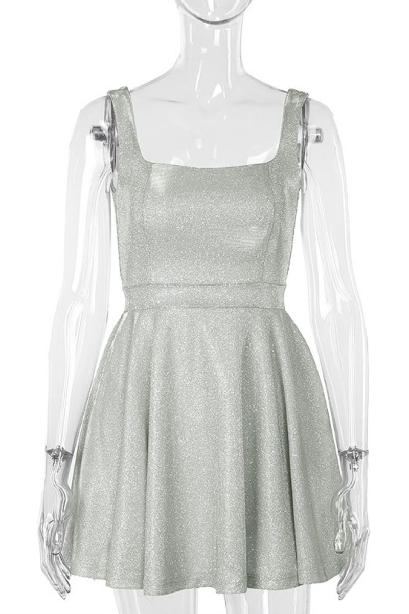 Color Backless U Neck Vest Dresses