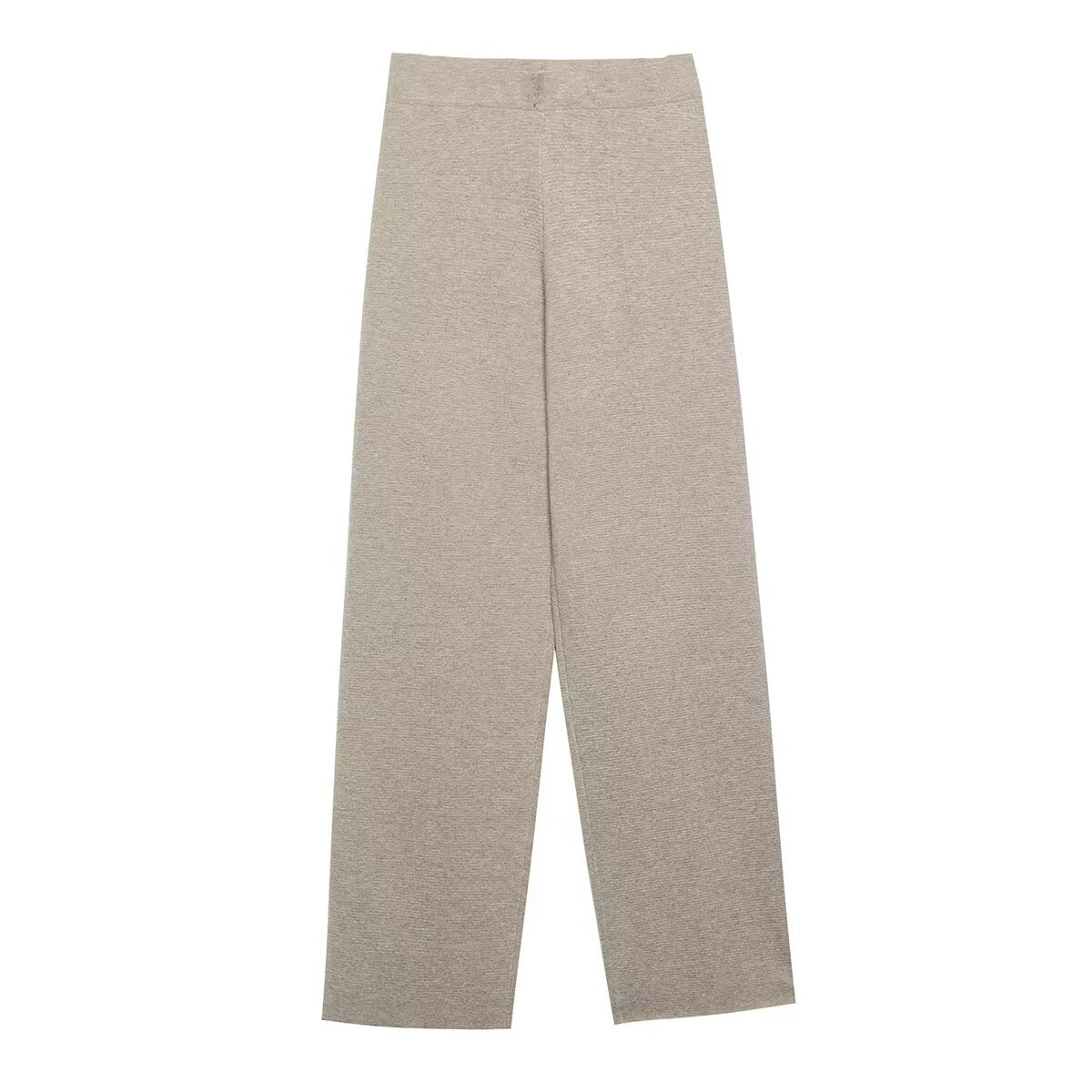 French Suit Sleeveless Round Neck Pullover Side Slit Sweater High Waist Pants