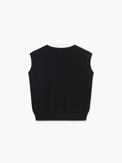 V-neck Button Knitted Vest