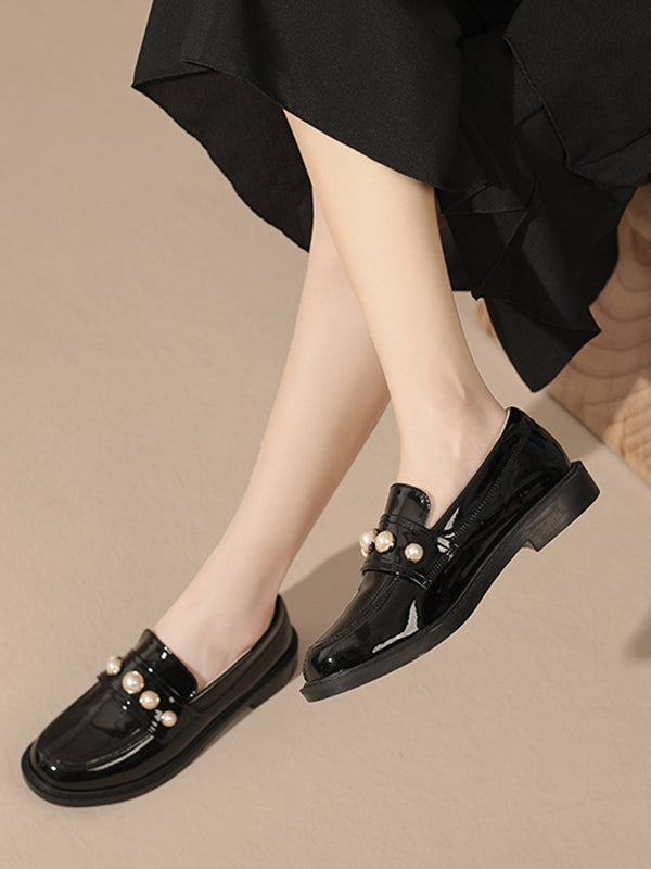 Round-toe Split-joint Loafers