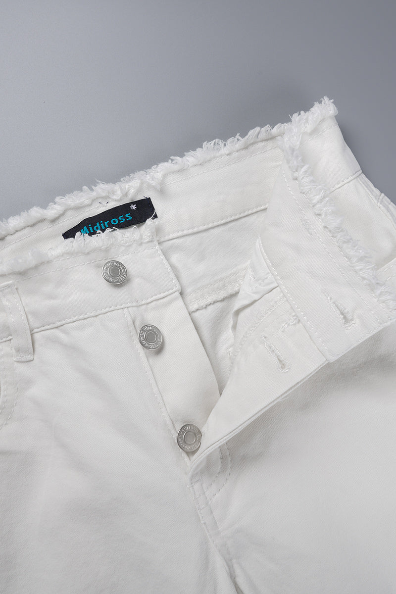 Ripped Patchwork Mid Waist Regular Denim Jeans (subject to the Actual Object)(5 Colors)