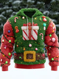 Comstylish Christmas Lights And Christmas Gift Plush Hoodie
