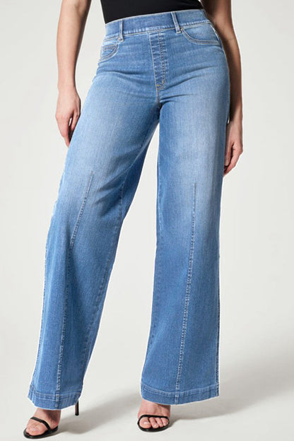 Street Patchwork Mid Waist Loose Denim Jeans