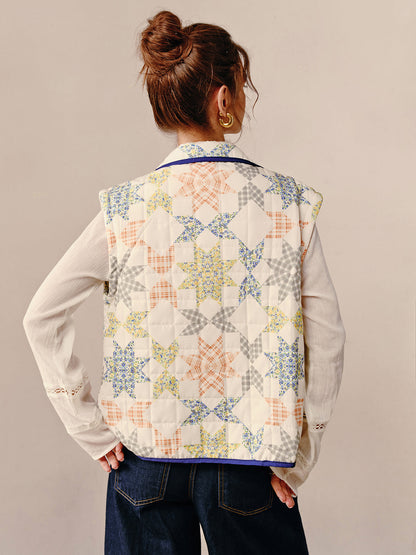Boheme Printed Contrast Trim Winter Coat