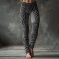 Christmas Celtic Knot Knit Jacquard Cozy Leggings artswardrobe
