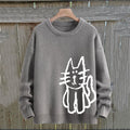 Comstylish Women's Cat Knitted Art Cozy Sweater