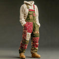 Comstylish Men's Christmas Themed Patchwork Embroidered Jumpsuit