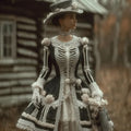 Women's Halloween Skeleton Flower Knitted Retro Dress artswardrobe