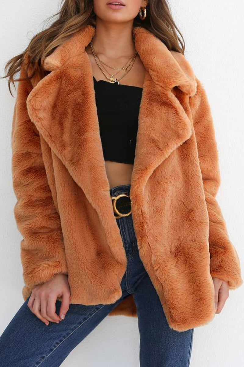 Patchwork Turndown Collar Outerwear(7 Colors)