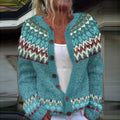 Retro Fairman Island Wave Jacquard Sweater Cardigan elevenforest
