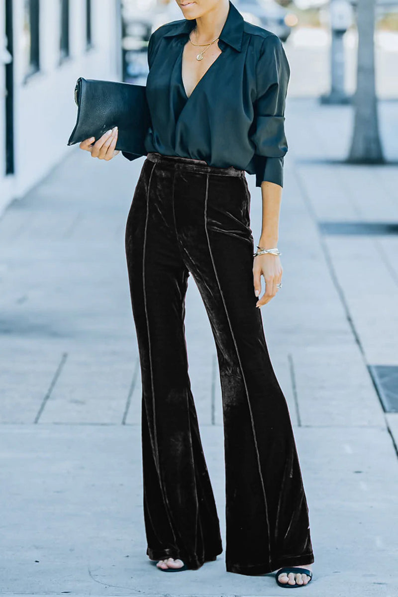 Street Boot Cut Mid Waist Speaker Bottoms(3 Colors)