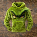 Comstylish Men's Christmas Monster Inspired Fuzzy Cozy Plush Hoodie