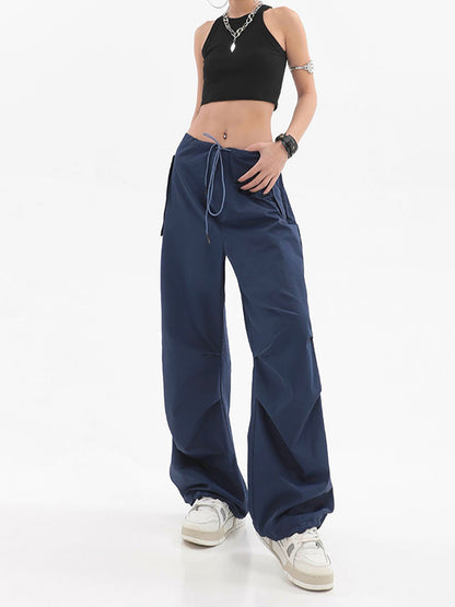 Pants Summer Loose Drawstring Trousers Joggers Baggy Wide Leg Sweatpants Pants Oversized Y2k Clothes