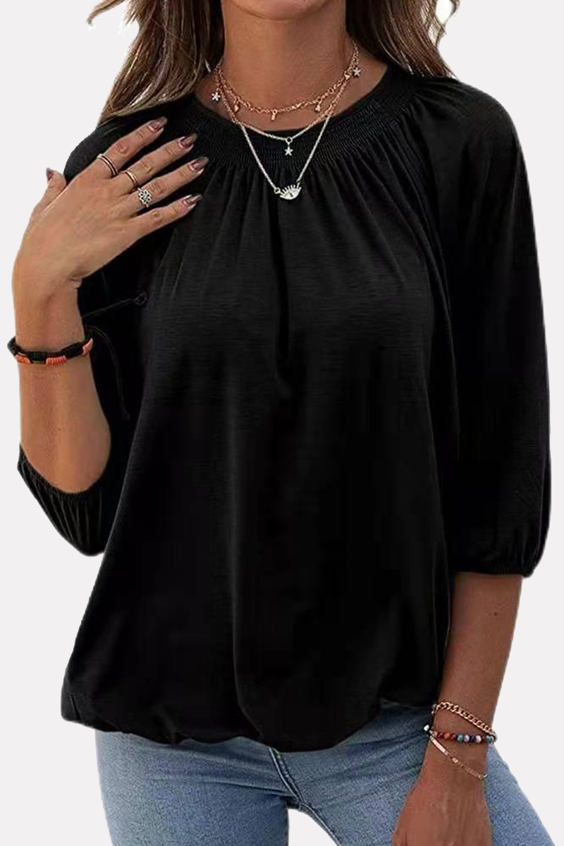 Split Joint Fold O Neck T-shirts