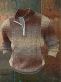 Men's Retro Print Casual Zipper Sweatshirt elevenforest