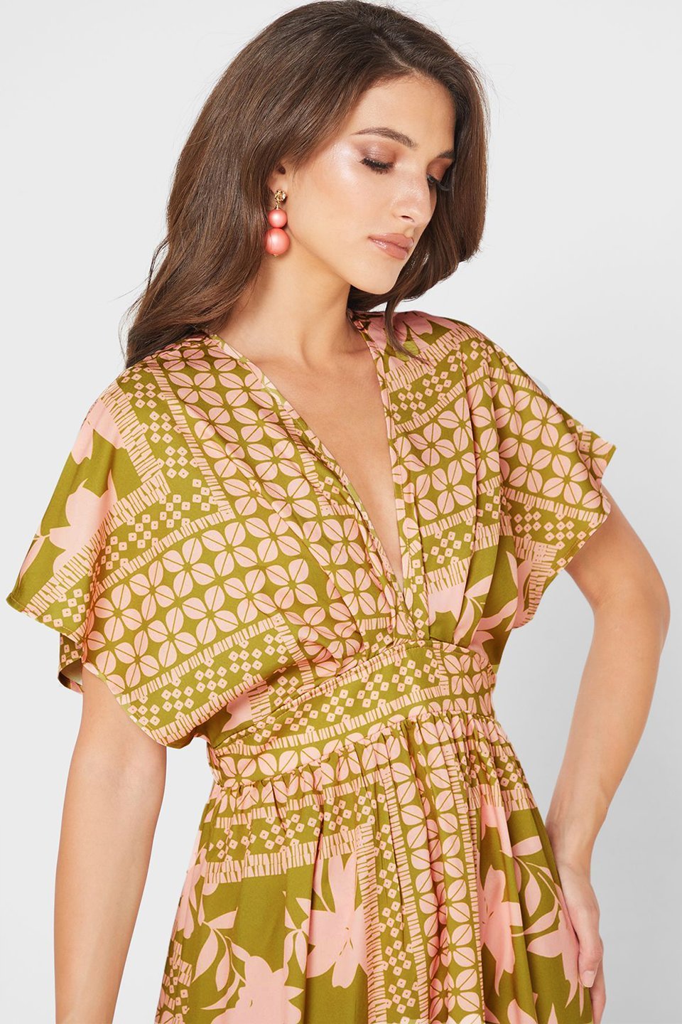 Eunice Printed V-neck Maxi Dress