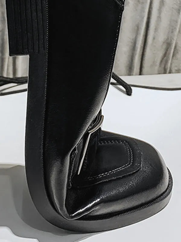 Shallow Cut Square-toe Loafers