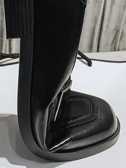 Shallow Cut Square-toe Loafers