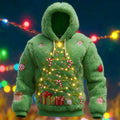 Comstylish Men's Christmas Lights Tree Inspired Cozy Plush Hoodie