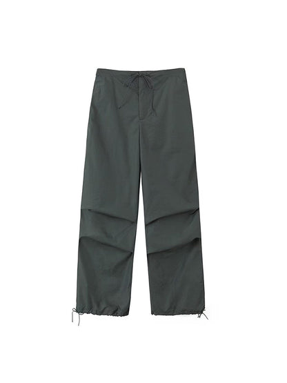 Parachute Cargo Pants Jogging Trousers High Elastic Waist Female Lady Boot Cut